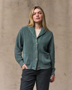 Women's Cotton Shawl Neck Cardigan - Juniper