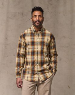 Madras Button-Down Shirt - Tan / Spruce Multicolor