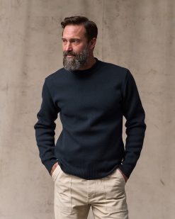 Cotton Crewneck Guide Sweater - Dark Navy