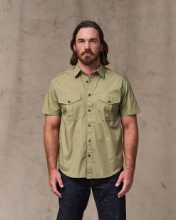 Washed Short Sleeve Feather Cloth Shirt - Lakebed